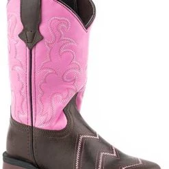 'Roper' Toddlers' Monterey Angles Square Toe - Brown / Pink