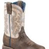 'Roper' Kids' Parker Western Square Toe - Brown / Cream -cowboy shop 0901870198246 1024x1024@2x