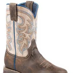 'Roper' Kids' Parker Western Square Toe - Brown / Cream