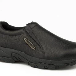 'Roper' Men's Tumbled Leather Performance Slip On - Black