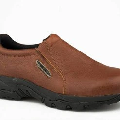 'Roper' Men's Tumbled Leather Performance Slip On - Brown