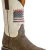 'Roper' Men's 11" America Strong Western Square Toe - Vintage Brown / Vintage White -cowboy shop 0902070018416 1024x1024@2x