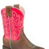 'Roper' Big Kids Girls' Square Toe - Brown / Pink -cowboy shop 0911970221631 1024x1024@2x