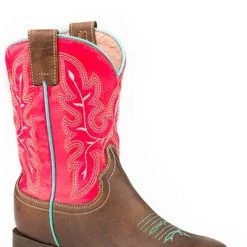 'Roper' Big Kids Girls' Square Toe - Brown / Pink