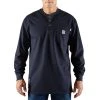 'Carhartt' Men's Flame Resistant Cotton Long Sleeve Henley - Dark Navy -cowboy shop 100237410 MF18 1024x1024@2x