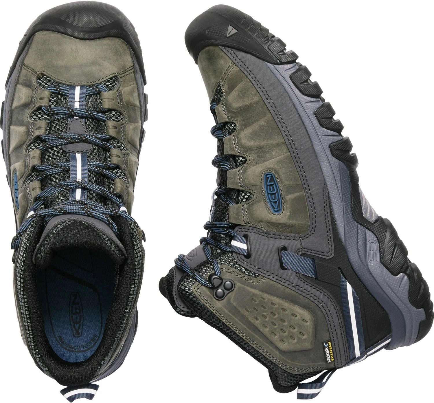 'Keen Outdoor' Men's Targhee III WP Mid Hiker - Steel Grey / Captain's Blue 4 'Keen Outdoor' Men's Targhee III WP Mid Hiker - Steel Grey / Captain's Blue - Image 2