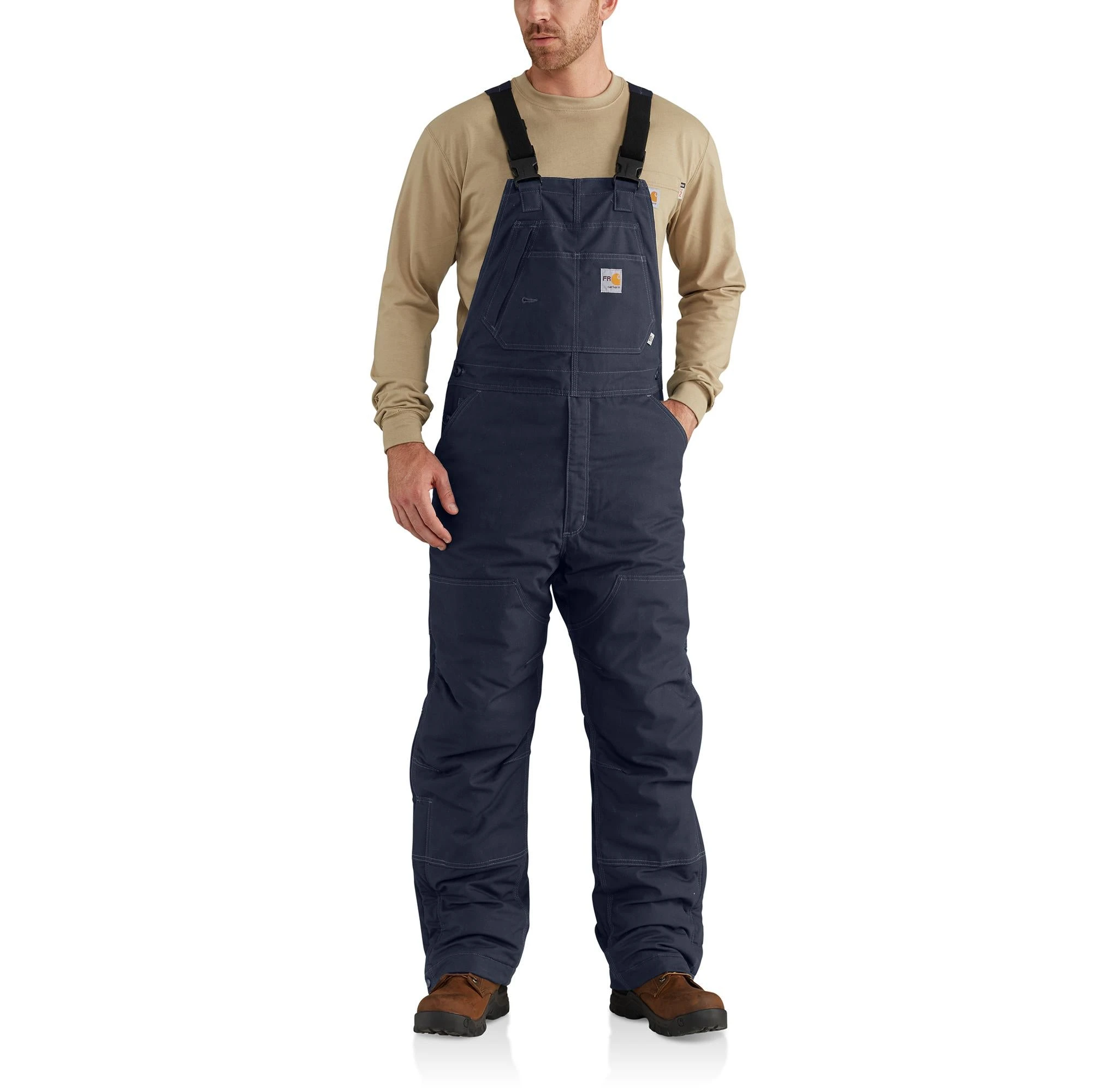 'Carhartt' Men's Fire Resistant Quick Duck Lined Bib Overall - Dark Navy 3 'Carhartt' Men's Fire Resistant Quick Duck Lined Bib Overall - Dark Navy