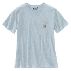 'Carhartt' Women's Lightweight Pocket T-Shirt - Tourmaline Snow Heather -cowboy shop 103067 H18 WS21 1024x1024@2x