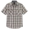 'Carhartt' Men's Rugged Flex Relaxed Fit Lightweight Snap Front Short Sleeve Plaid - Steel -cowboy shop 105198 075 MS22 e 2 1024x1024@2x