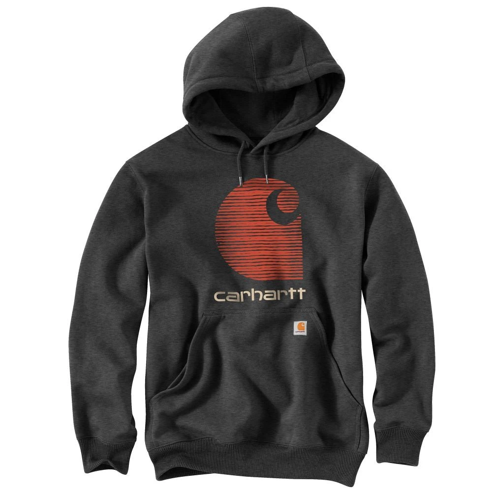 'Carhartt' Men's Rain Defender® Midweight Graphic Hoodie - Carbon Heather 4 'Carhartt' Men's Rain Defender® Midweight Graphic Hoodie - Carbon Heather - Image 2