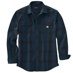 'Carhartt' Men's Heavyweight Flannel Button Down - Night Blue