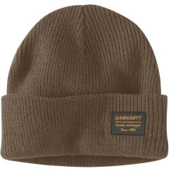 'Carhartt' Men's Knit Rugged Patch Beanie - Coffee