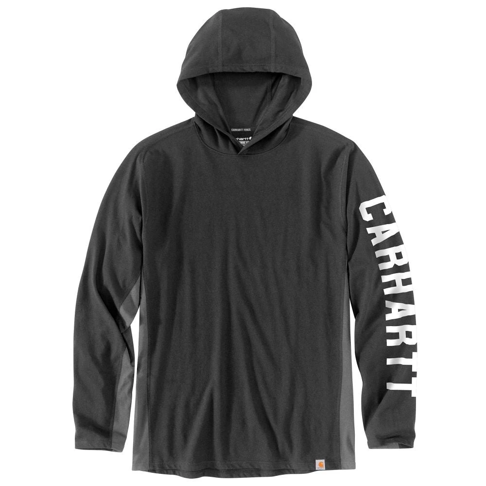 'Carhartt' Men's Force Midweight Hooded T- Shirt - Carbon Heather 3 'Carhartt' Men's Force Midweight Hooded T- Shirt - Carbon Heather