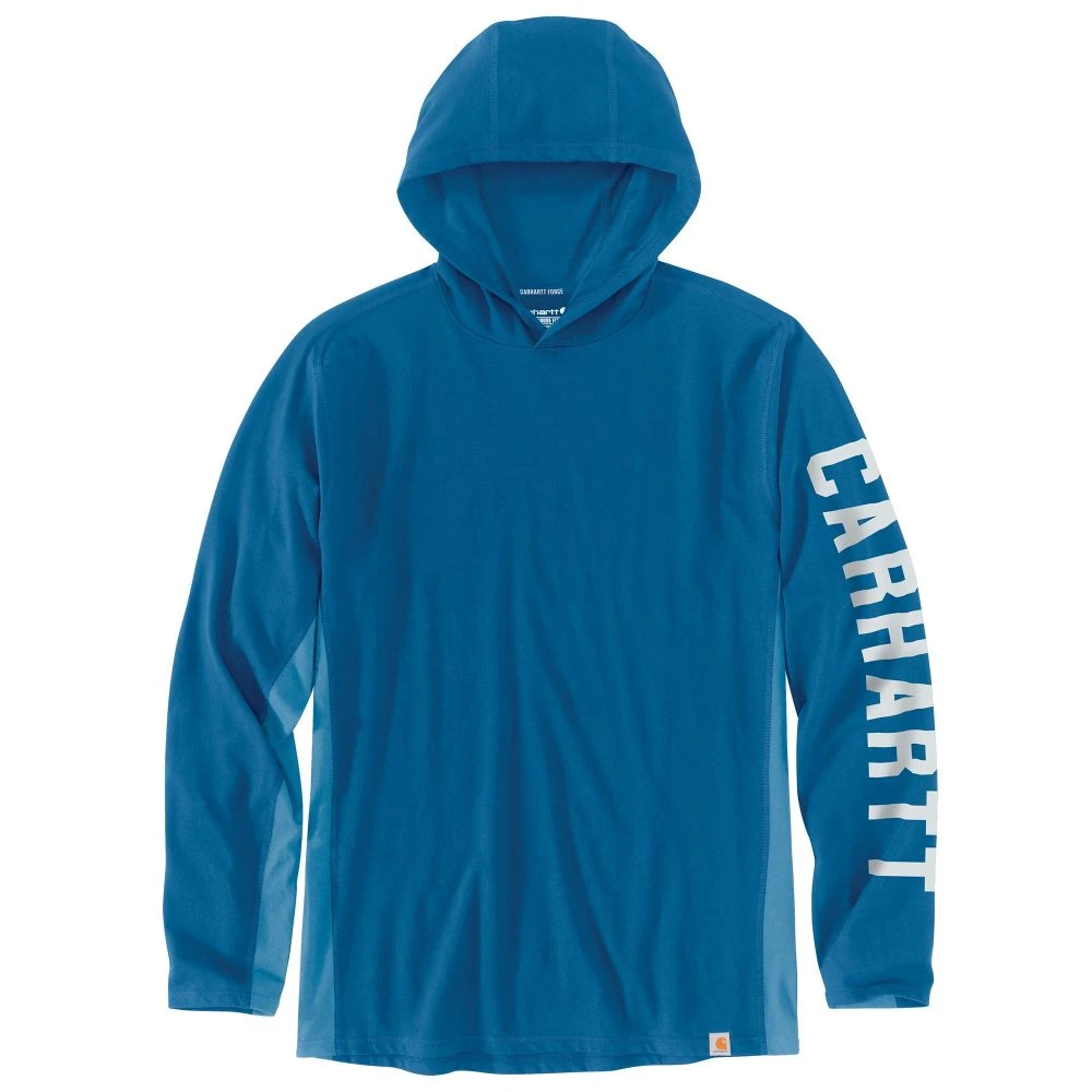 'Carhartt' Men's Force Midweight Hooded T- Shirt - Marine Blue 3 'Carhartt' Men's Force Midweight Hooded T- Shirt - Marine Blue