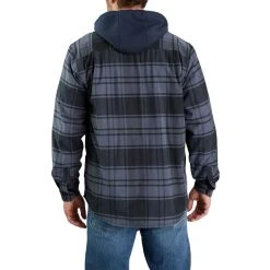 'Carhartt' Men's Rugged Flex® Flannel Fleece Lined Hooded Shirt Jac - Bluestone -cowboy shop 105621 BLS AVB MF22 b 1 1024x1024@2x