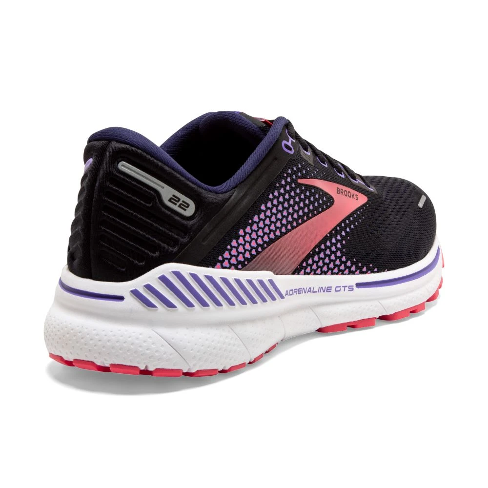 'Brooks' Women's Adrenaline GTS 22 - Black / Purple / Coral 8 'Brooks' Women's Adrenaline GTS 22 - Black / Purple / Coral - Image 6