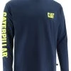 'Caterpillar' Men's Trademark Banner Tee - Detriot Blue / HiVis Yellow -cowboy shop 1510034 12895 Detroit Blue High Vis Yellow 1024x1024@2x