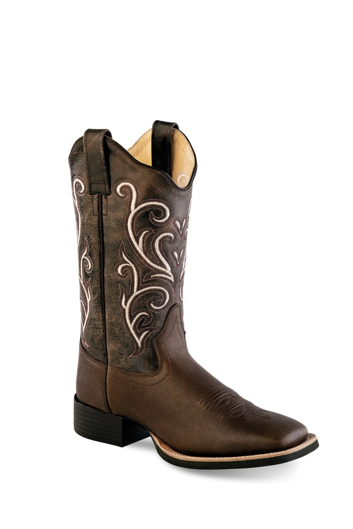 'Old West' Women's 11" Western Scallop Square Toe - Brown 3 'Old West' Women's 11" Western Scallop Square Toe - Brown
