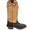 'Hondo Boots' Men's 14" Nubuck Bullhide Western Round Toe - Chocolate Brown / Tan -cowboy shop 20911 1024x1024@2x