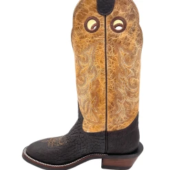 'Hondo Boots' Men's 14" Nubuck Bullhide Western Round Toe - Chocolate Brown / Tan -cowboy shop 20915 1024x1024@2x