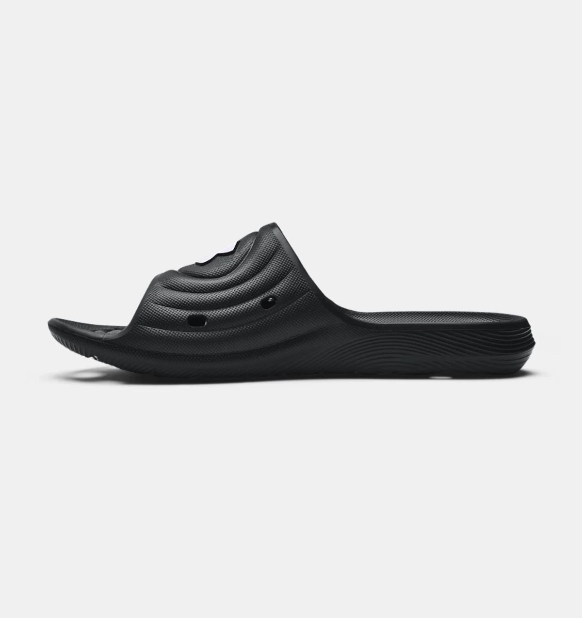 'Under Armour' Men's Locker IV Slide Sandal - Black / Black / White 7 'Under Armour' Men's Locker IV Slide Sandal - Black / Black / White - Image 5