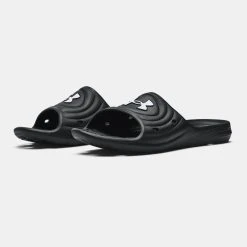 'Under Armour' Men's Locker IV Slide Sandal - Black / Black / White 10 'Under Armour' Men's Locker IV Slide Sandal - Black / Black / White -cowboy shop 3023758 001 PAIR 1024x1024@2x