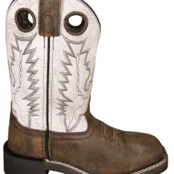 Smoky Mountain Boots 'Smoky Mountain' Children's Drifter Western Square Toe - Brown Distress / Antique White