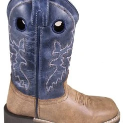 Smoky Mountain Boots 'Smoky Mountain' Youth Canyon Western Square Toe - Vintage Brown / Vintage Blue