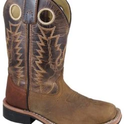 Smoky Mountain Boots 'Smoky Mountain' Children's Jesse Square Toe - Distressed Brown / Brown Crackle
