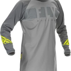 'Fly Racing' Men's Windproof Jersey - Grey / Hi-Vis Yellow