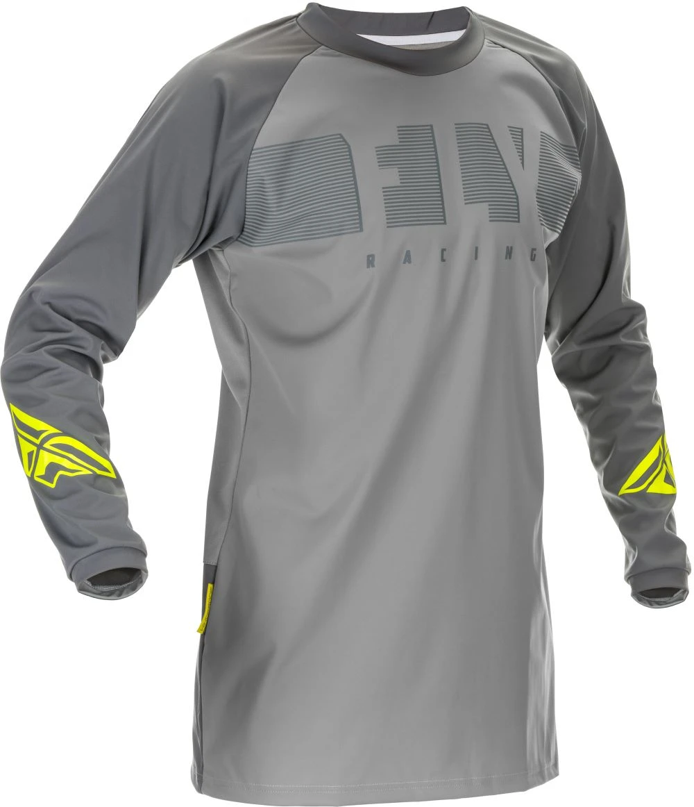 'Fly Racing' Men's Windproof Jersey - Grey / Hi-Vis Yellow 3 'Fly Racing' Men's Windproof Jersey - Grey / Hi-Vis Yellow