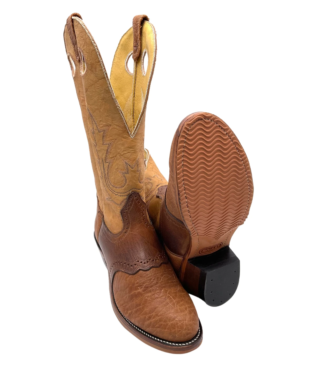 'Boulet' Men's 13" Buckaroo Western Round Toe - Cognac / Butterscotch 5 'Boulet' Men's 13" Buckaroo Western Round Toe - Cognac / Butterscotch - Image 3