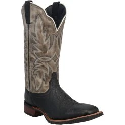 Dan Post Boot Co 'Laredo' Men's 13" Isaac Western Square Toe - Black / Grey