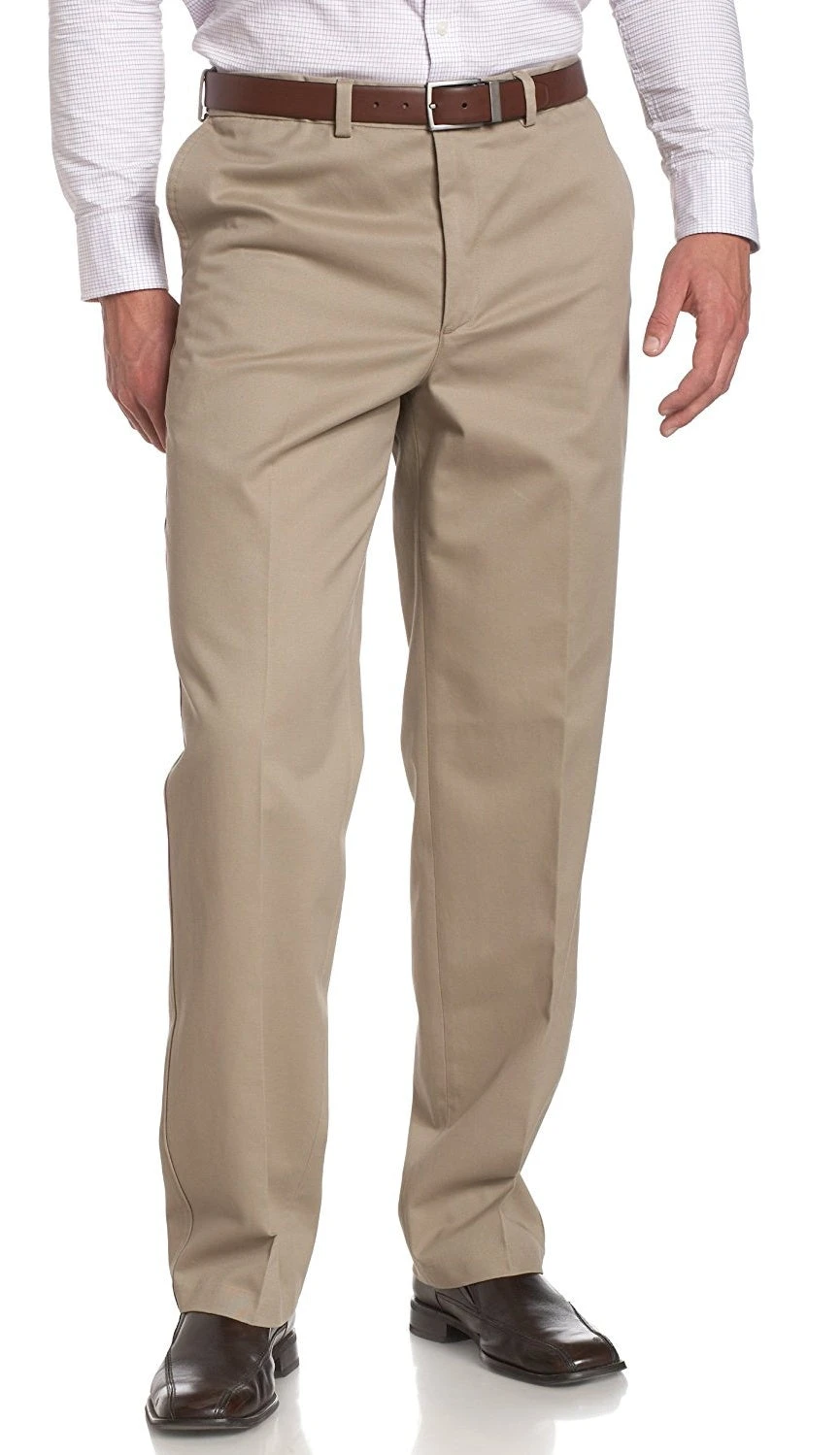 'Savane' Flat Front Stretch Chino - Khaki 3 'Savane' Flat Front Stretch Chino - Khaki