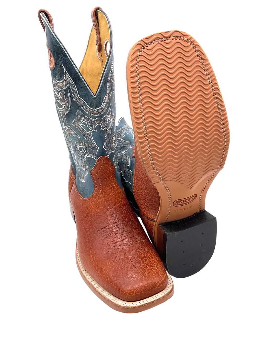 'Boulet' Men's 13" Western Square Toe - Utta Whisky / Puma Turqueza 5 'Boulet' Men's 13" Western Square Toe - Utta Whisky / Puma Turqueza - Image 3