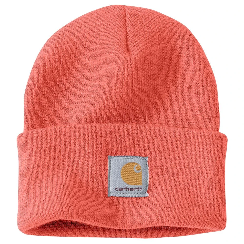 'Carhartt' Acrylic Watch Knit Hat - Electric Coral 3 'Carhartt' Acrylic Watch Knit Hat - Electric Coral