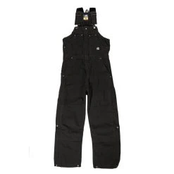 'Berne' Men's Highland Original Washed Insulated Bib Overall - Black