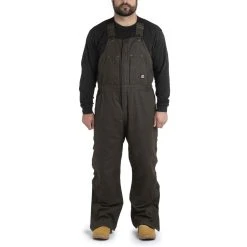 'Berne' Men's Highland Original Washed Insulated Bib Overall - Bark