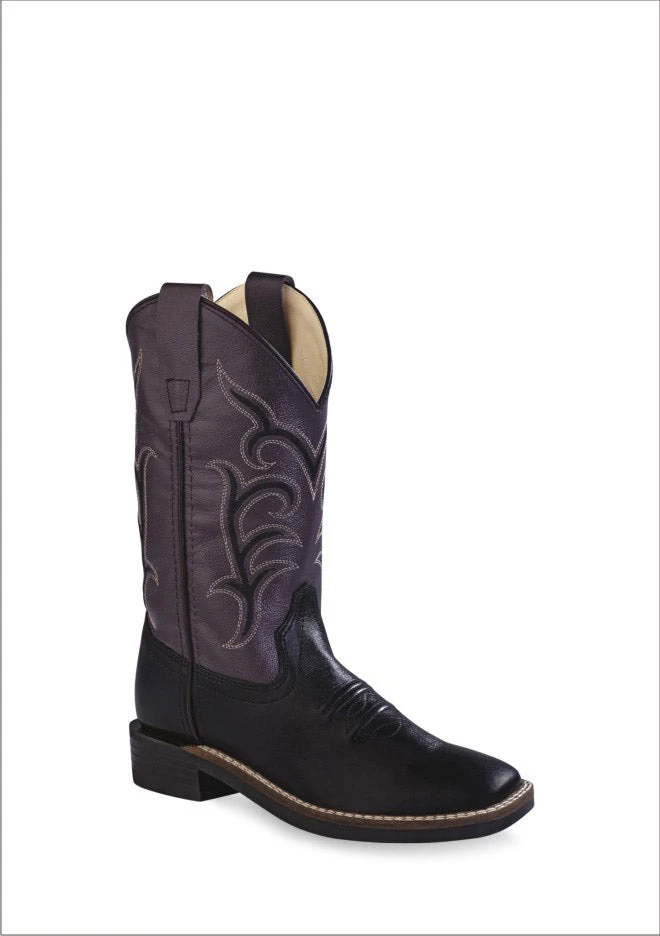 'Old West' Child's Western Square Toe - Black / Grey 3 'Old West' Child's Western Square Toe - Black / Grey