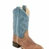 'Old West' Children's Western Square Toe - Brown / Sky Blue -cowboy shop BSC1944 1024x1024@2x