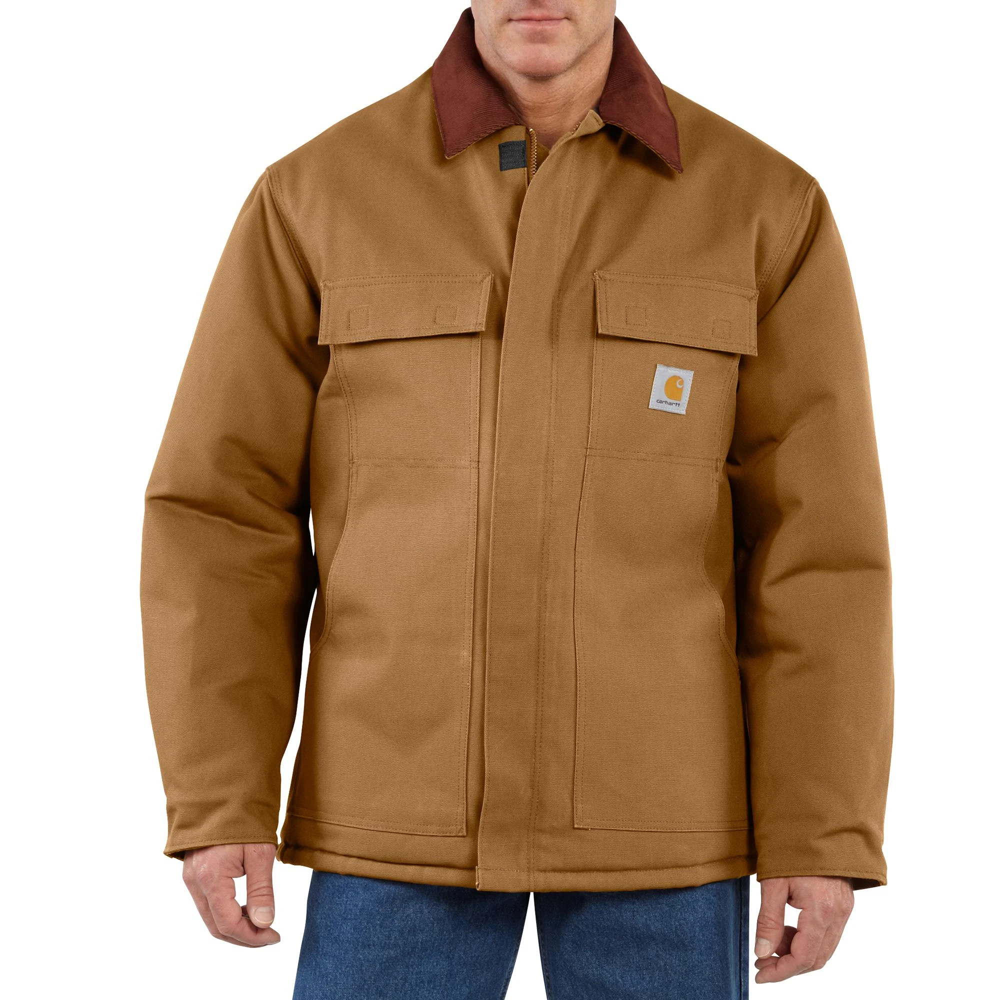 'Carhartt' Men's Loose Fit Firm Quilt Lined Duck Insulated Traditional Coat - Carhartt Brown 3 'Carhartt' Men's Loose Fit Firm Quilt Lined Duck Insulated Traditional Coat - Carhartt Brown