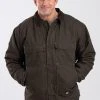 'Berne' Men's Washed Chore Coat - Olive Duck