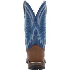 'Durango' Men's 12" Rebel Western Square Toe - Saddle Brown / Denim Blue -cowboy shop DDB0429 back 1024x1024@2x