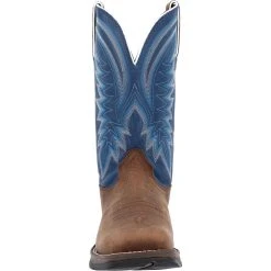 'Durango' Men's 12" Rebel Western Square Toe - Saddle Brown / Denim Blue -cowboy shop DDB0429 front 1024x1024@2x