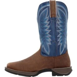 'Durango' Men's 12" Rebel Western Square Toe - Saddle Brown / Denim Blue -cowboy shop DDB0429 instep profile 1024x1024@2x