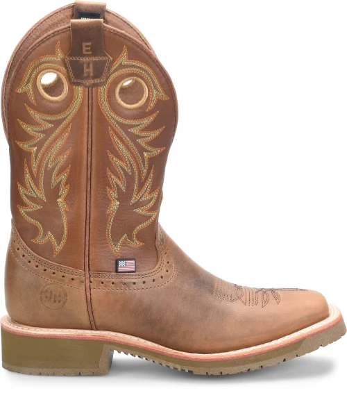 'Double H' Men's 11" Andrew EH Western Wide Square Toe Roper - Tan 3 'Double H' Men's 11" Andrew EH Western Wide Square Toe Roper - Tan
