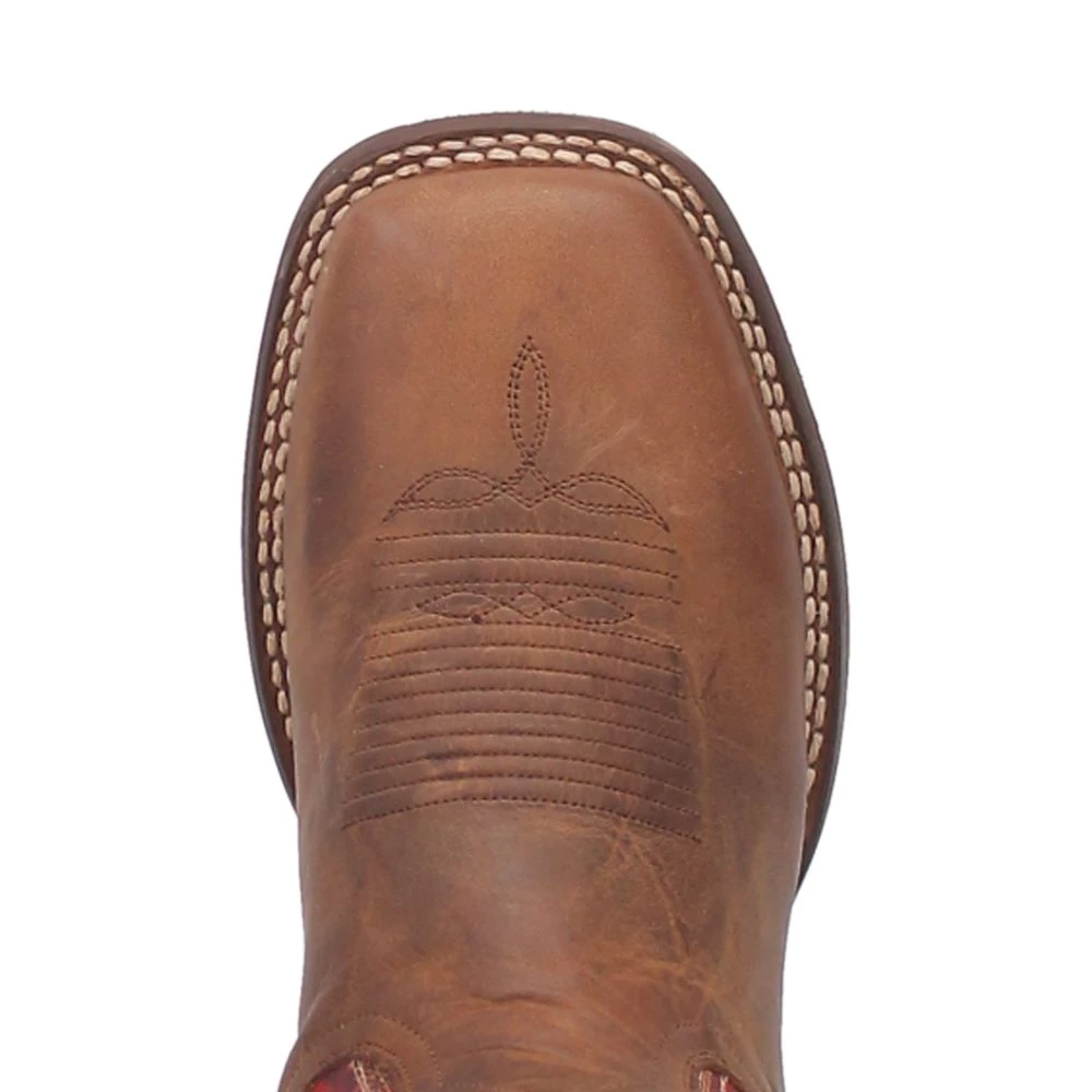 Dan Post Boot Co 'Dan Post' Men's 11" Killeen Western Square Toe - Tan / Red 4 Dan Post Boot Co 'Dan Post' Men's 11" Killeen Western Square Toe - Tan / Red - Image 2
