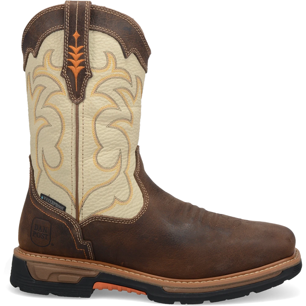 Dan Post Boot Co 'Dan Post' Men's 11" Storm Tide EH WP Western Square Toe - Bone / Brown 3 Dan Post Boot Co 'Dan Post' Men's 11" Storm Tide EH WP Western Square Toe - Bone / Brown