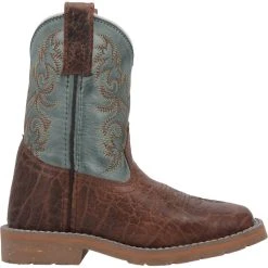 Dan Post Boot Co 'Dan Post' Children's 8" Lil' Bisbee Western Square Toe - Brown / Blue