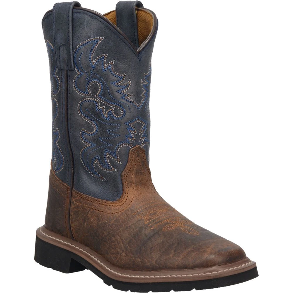 Dan Post Boot Co 'Dan Post' Kids' 8" Brantley Western - Brown / Blue (Sizes 8.5C-3Y) 4 Dan Post Boot Co 'Dan Post' Kids' 8" Brantley Western - Brown / Blue (Sizes 8.5C-3Y) - Image 2